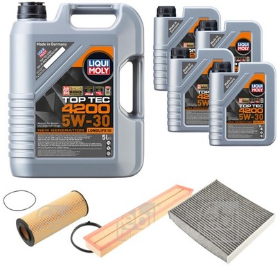 FEBI BILSTEIN Inspektionspaket 9L Liqui Moly Top Tec 4200 5W-30 für Porsche