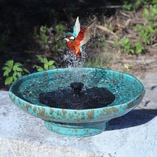 Solar Fountain Ceramic Bird Bath,Bird Bath for Ourside,Outdoor Fountain Bird ...