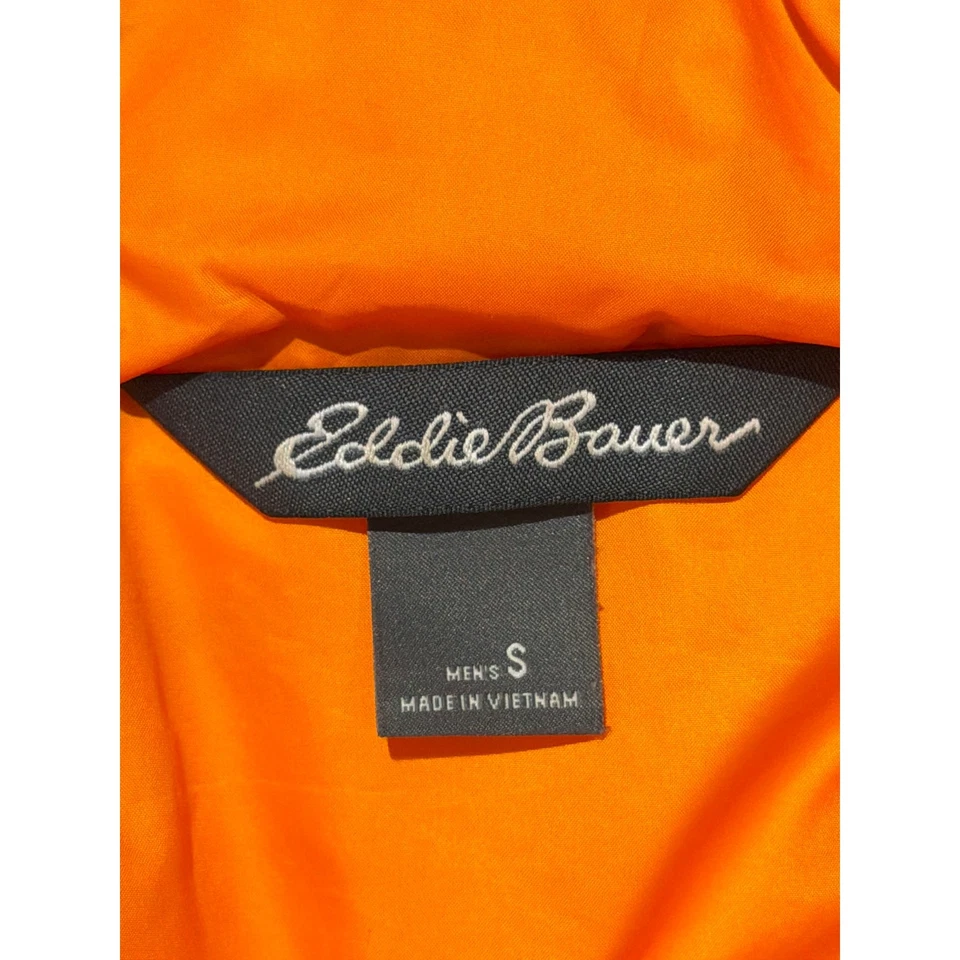 Eddie Bauer EB650 Goose Down Jacket Quilted Puffer Hood Zip Small Mens Blue - Image 3 of 4