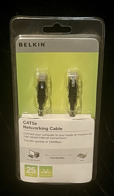 Belkin CAT5e 25 Foot Networking Cable. Brand New And Package.