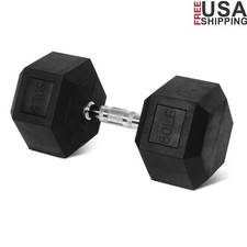 Rubber Encased Hex Dumbbell Anti-Slip Grip Strength Training Full Body New