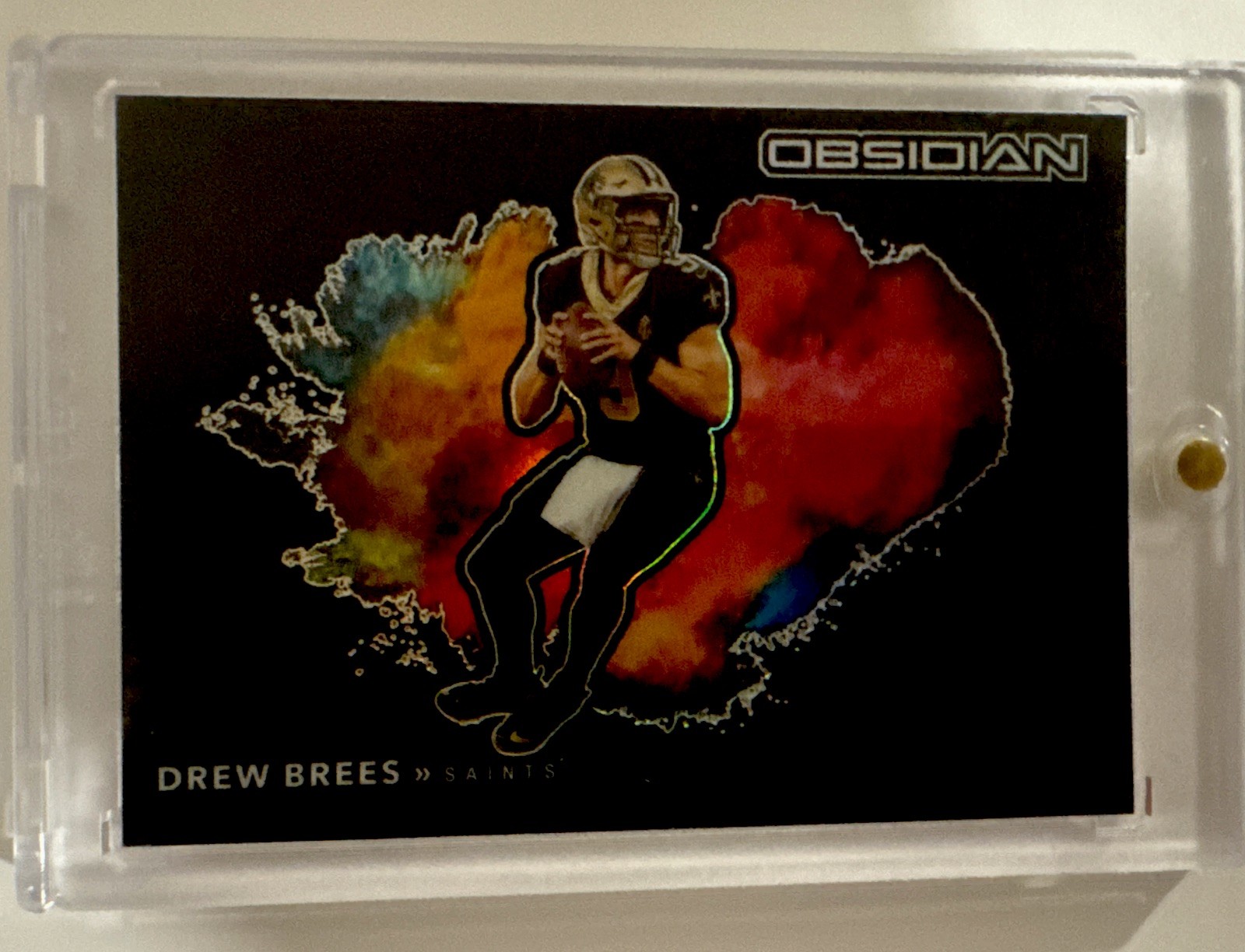 Drew Brees 2020 Panini Obsidian Color Blast Case Hit SSP Saints