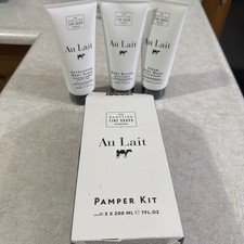 Scottish Fine Soaps Au Lait Pamper Kit 3 x 200ml / 7 Fl. Oz Gift Set New  