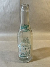 Vintage First Aid Glass Beverage Bottle 7 Oz. First Aid Syrup Co. As Is INVJDJ78