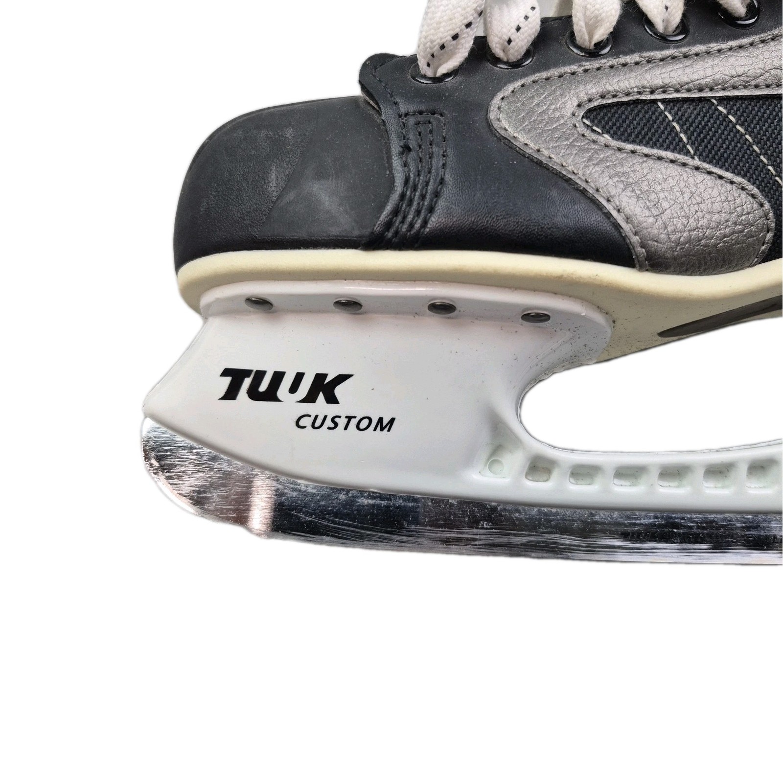 Nike Ignite TUUK Custom Hockey Skates 5 Black White Stitching Vintage Rare thumbnail 18