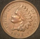 1893 Indian Head Cent - SHARP, HARDLY CIRCULATED BEAUTY! FREE SHIPPING
