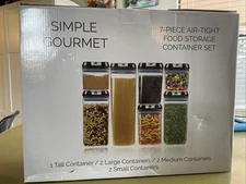 Simple Gourmet / 7pc Air-Tight Food Storage Container Set / BPA Free