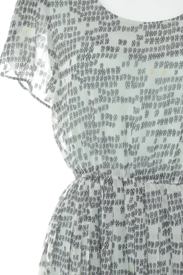 5 PREVIEW Kurzarmkleid Damen Kleid Gr. DE 40 graugrün-schwarz-blassgelb Elegant - Bild 3 von 4