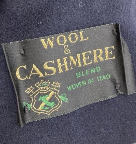 Vintage 80s Towne London Fog Wool Cashmere Coat 44R Navy Made in Yugoslavia image 3