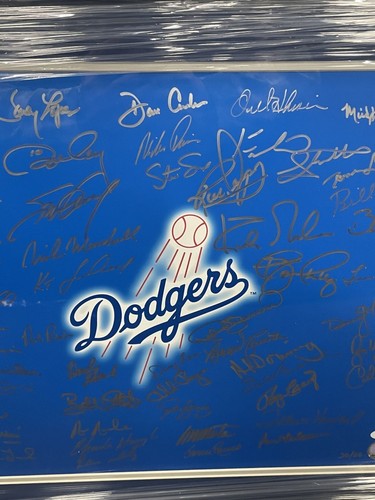 Hershiser Lasorda Gibson +47 foto firmata 16x20 Dodgers /50 incorniciata JSA YY54553 - Foto 3 di 6