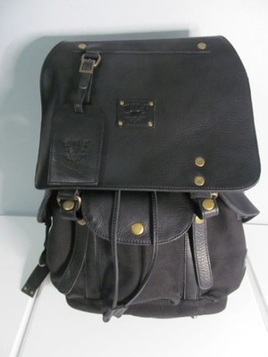 Will Leather Goods, Eugene, OR., Black Leather & Canvas 13'' Laptop Backpack, NWT