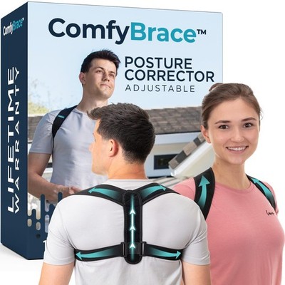ComfyBrace Posture Corrector Back Brace for Men & Women - Adjustable Spine