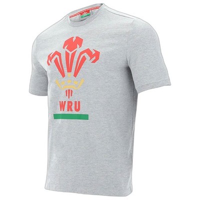 Wales WRU macron Rugby Herren T-Shirt grau neu