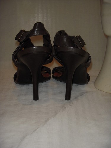 VIA SPIGA BROWN HEELS OPEN TOES WOMEN 8.5M - Picture 6 of 7