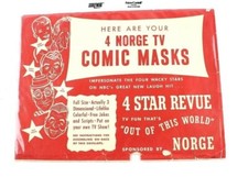 Vintage TV Comic Masks 1951 Jimmy Durante Danny Thomas Ed Wynn Carson EUC