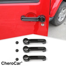 Carbon Fiber Side Door Handle Decor Cover Shell Trim for 07+ Jeep Wrangler JK 2D