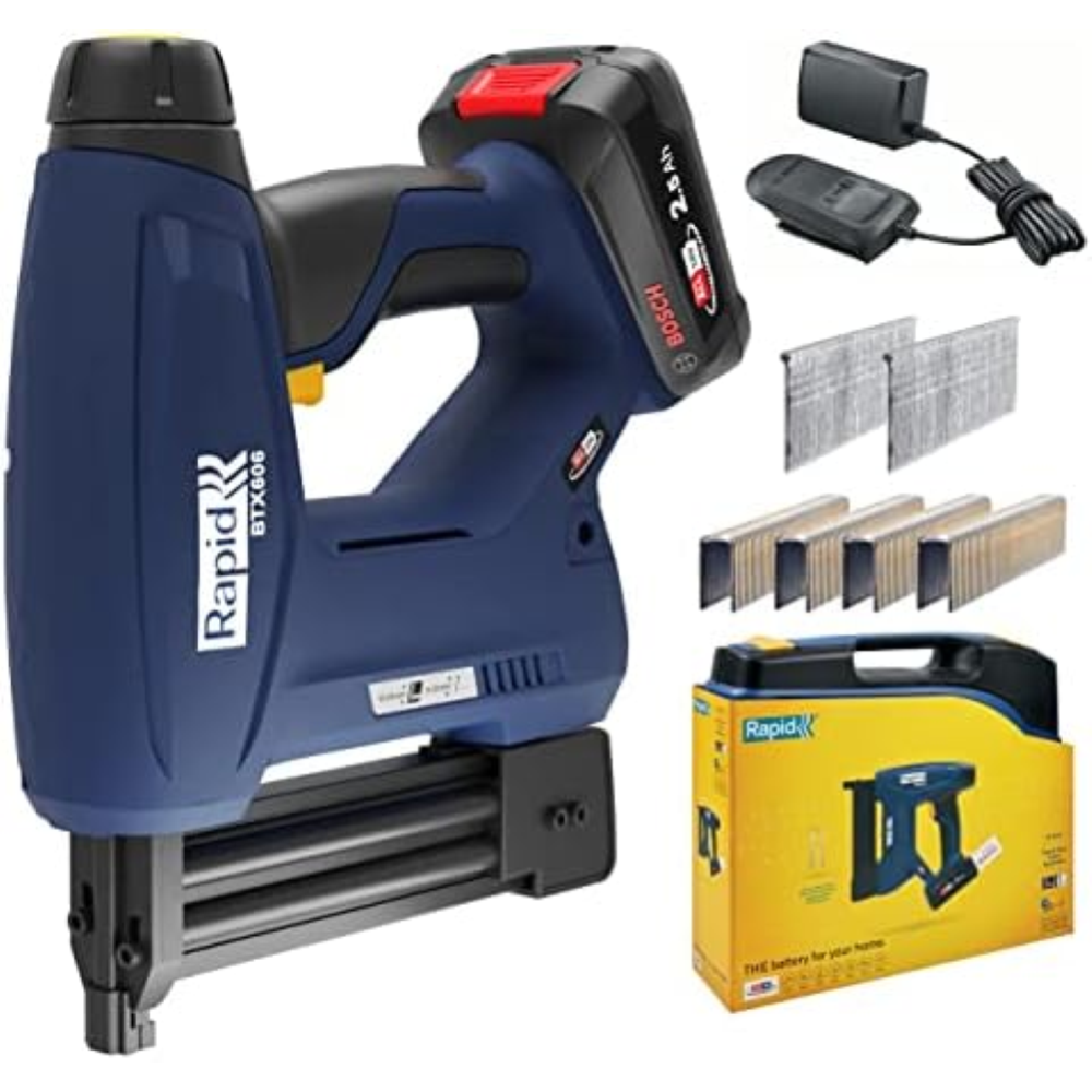 Rapid BTX606 18V P4A Graffatrice Alimentata a Batteria con Luce a LED, Compatibi