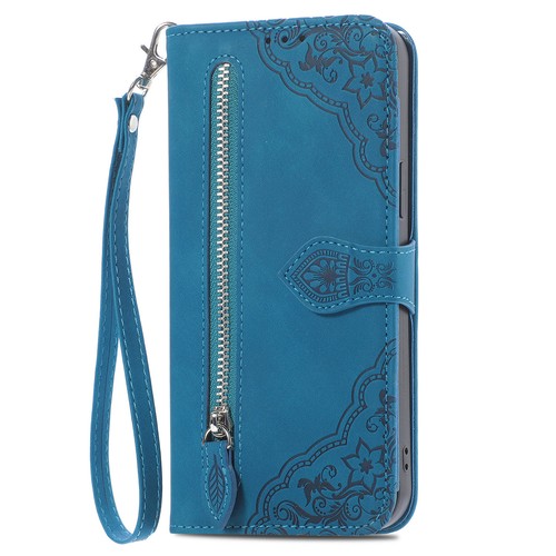 For iPhone 15 14 Pro Max 13 12 11 8 7 X Zip Wallet Case Leather Flip Phone Cover - Picture 14 of 17