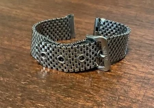 Vintage Stainless Steel Aureole Two Piece Box Link Watchband 16mm Straight Ends