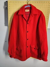 Hudson s Bay Vintage Red Blanket Jacket 100 Wool Canada Mens