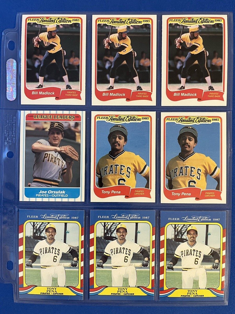 limited edition sports cards 1985-1987 Fleer Pittsburg Pirates Baseball Cards (9) - Sharp Limited Edition