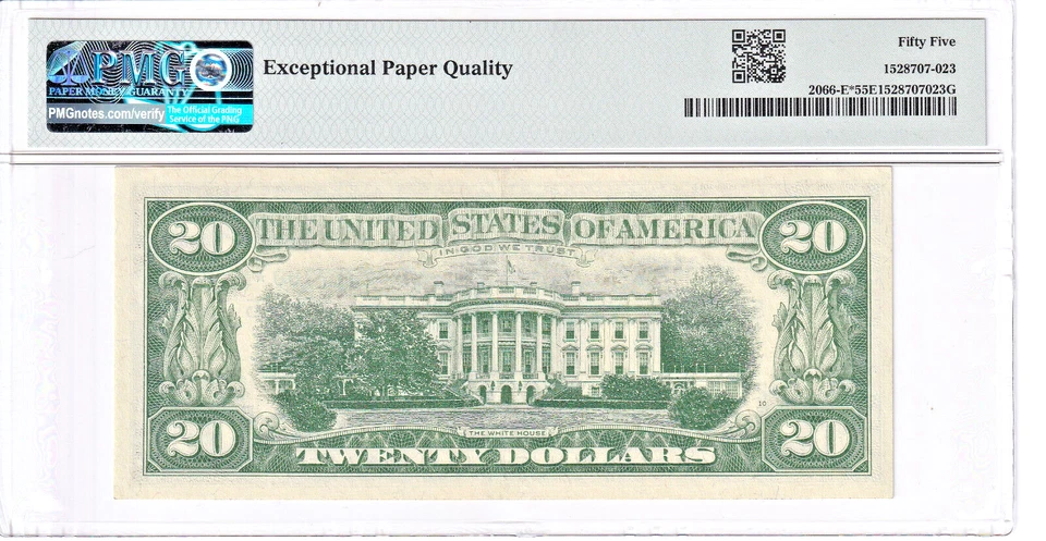 1963 年 A 美元 FRN 里士满 *STAR* PMG 关于未流通 55EPQ 序列 #E0237700* — 第 2/2 张图片