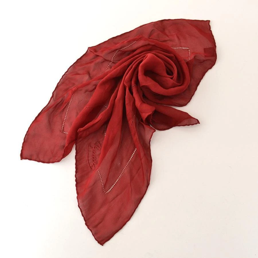 Foulard authentique Gucci chariot 45 vin de Bordeaux rouge 100 % soie 45 x 45 cm