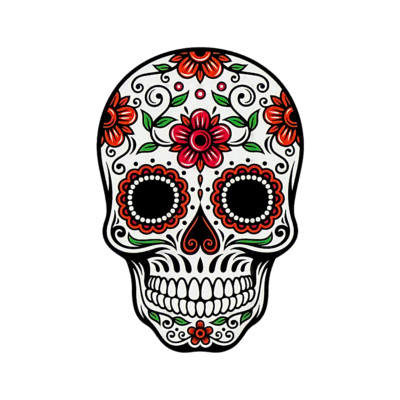 Sugar Skull Sticker Day of the Dead Calavera Vinyl Decal Waterproof 4 Inch