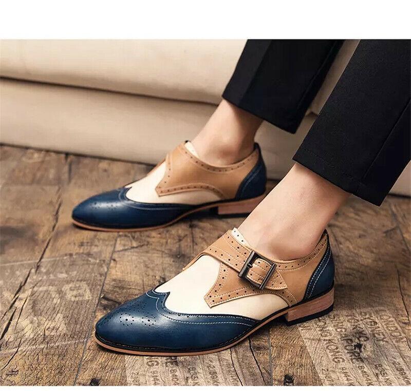 SAOLA Scarpe uomo slip on Oxford monk cinturino punta casual eleganti pelle