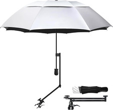 UPF 50+ Golf Umbrella with Adjustable Clamp for Beach, Golf, and Stroller