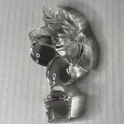 MIKASA Cherry Orchard Clear Crystal Lead Wine Bottle Stopper Fruit Collection