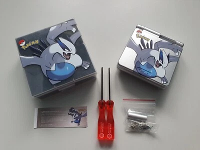 MARKENLOS Gameboy Advance SP Case Hülle Gehäuse | Lugia Edition mit Box | NEU | IPS ready