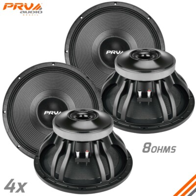 4x PRV Audio 15SW2000 Low Frequency Woofer PRO Loudspeakers 15'' 8Ohms 2000 Watts
