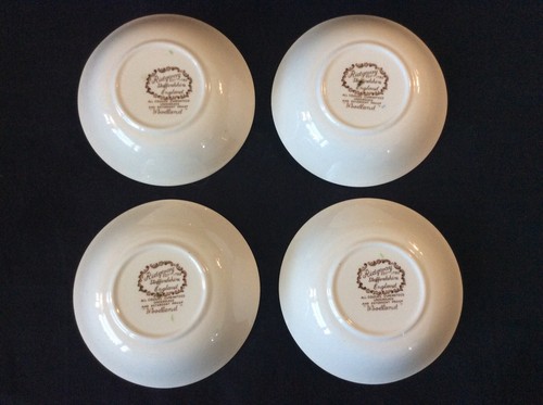 Set Of 4 Vtg Ridgway Bowls Staffordshire Antique Brown Transferware Woodland - Bild 5 von 6