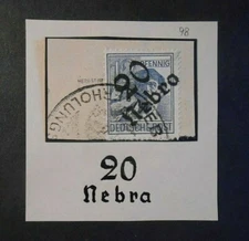 GERMANY Germany 1948 SBZ NEBRA District Bezirk 20 SVR Hand 12pf USED BPP