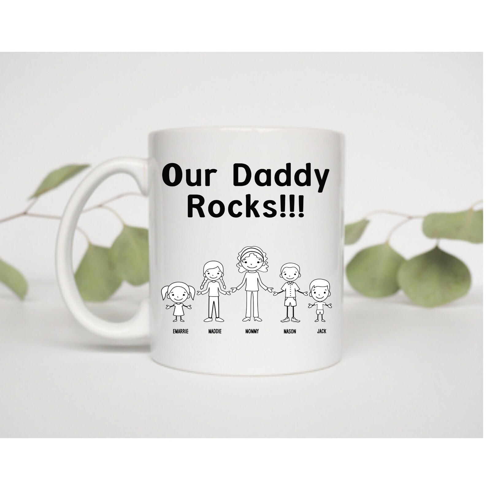 Personalized Dad Mug Funny Dad Mug Our Daddy Rocks! Father's Day Gift Daddy