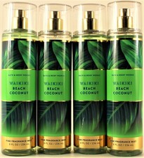 QTY 4 - Bath  Body Works WAIKIKI BEACH COCONUT Fine Body Mist Spray 8Oz