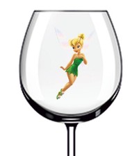 12x Princess Tinkerbell Colourful Wine Glass Bottle Tumbler Vinyl Sticker Decal