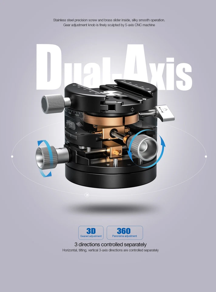 Leofoto G20 3D Geared Head with QR Plate Tripod Head for Camera - Image 4 of 4