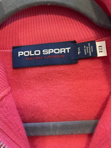 Polo Ralph Lauren Polo Sport Women’s Quarter Zip Pink Colorblock Sweatshirt Sz S - Picture 4 of 10