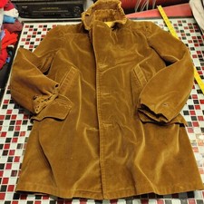 READ FLAWS Vtg 70's COUNTRY COAT SEARS Brown Corduroy Coat Blanket Lined 42R