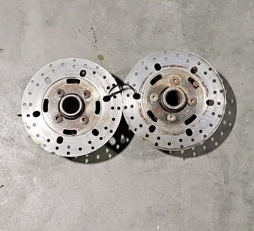 2005 Yamaha Big Bear 400 Front Left & Right Brake Rotors & Hubs - Foto 2 di 2
