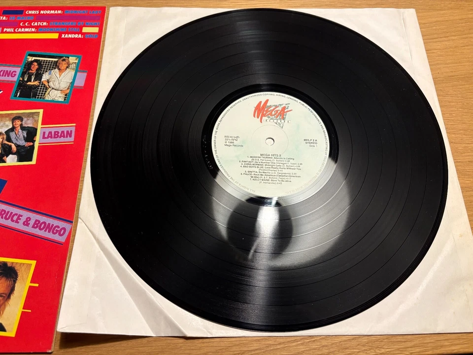 MEGA HITS VOL 2 MEGA 1986 14 TRACK DANISH LP LABAN MODERN TALKING MATIA BAZAR LP - Image 2 of 4