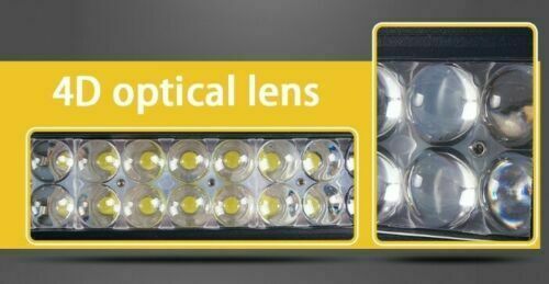 Barra LED 120W 53cm 4D Combinada Spot/flood - Faro Trabajo 4x4, SUV, 6500K Blanco Frío, Aluminio Negro