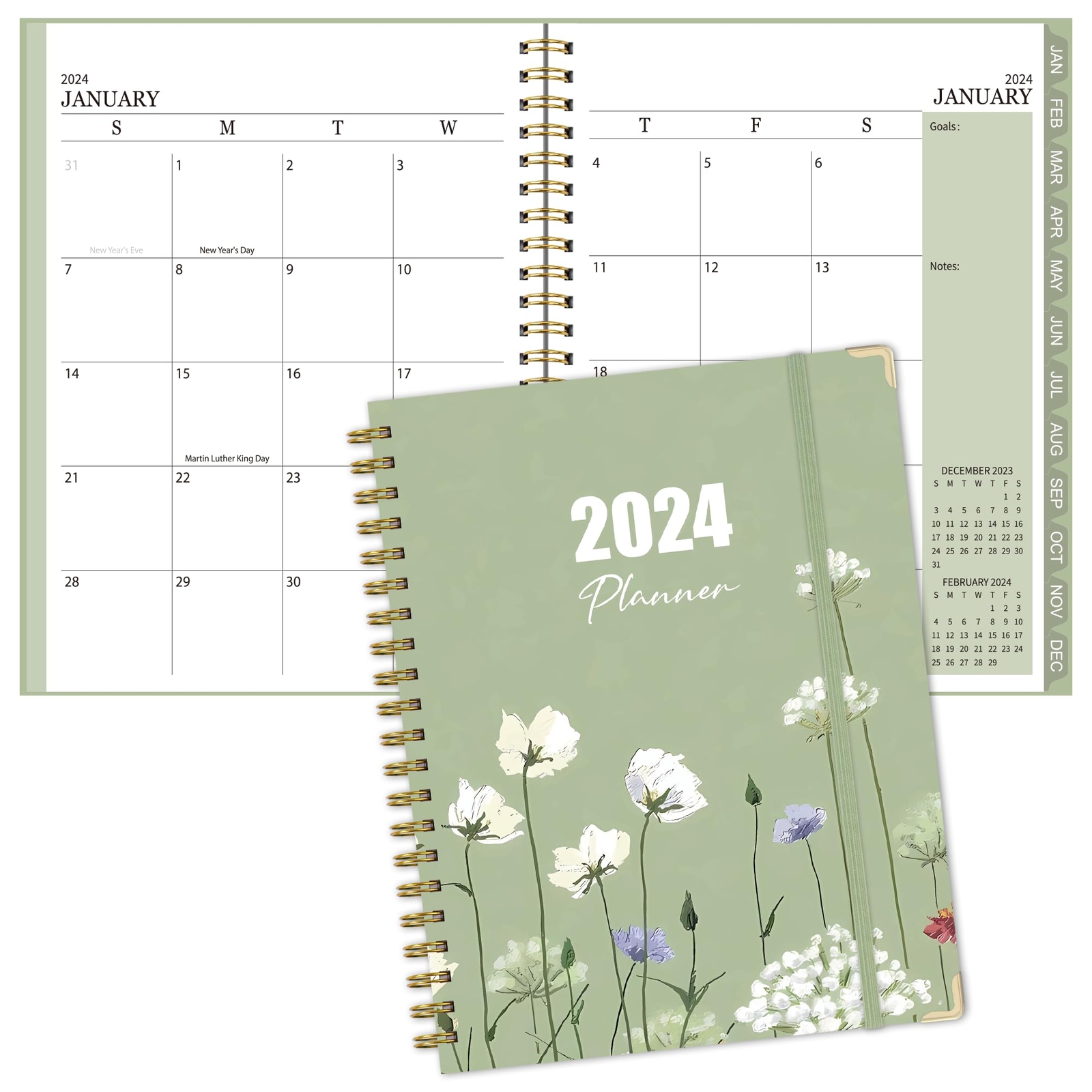 2024 Planner - Weekly & Monthly Planner 2024 Jan-DecCalendar Book|6.3