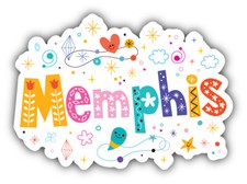 Memphis City USA Decorative Label Car Bumper Sticker Decal