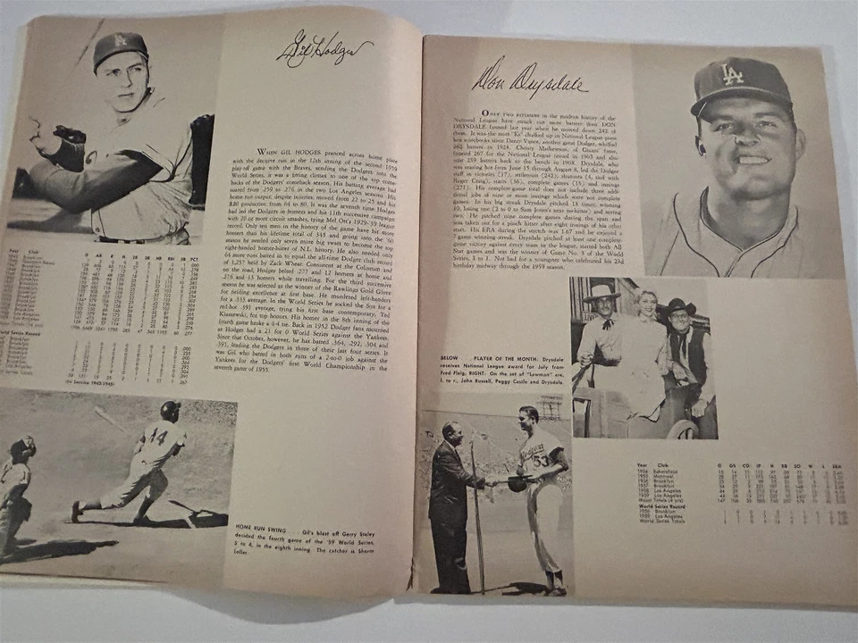 Anuario 1960 Los Angeles Dodgers Sandy Koufax Duke Snider Drysdale Maury Wills Foto 2 de 4