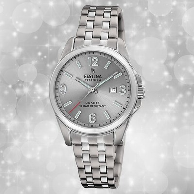 Festina Damenuhr Titanium Armbanduhr Titan silber UF20697/2