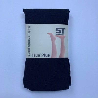 Silky Toes Womens 5/6 Black True Plus Super Opaque Tights 1233