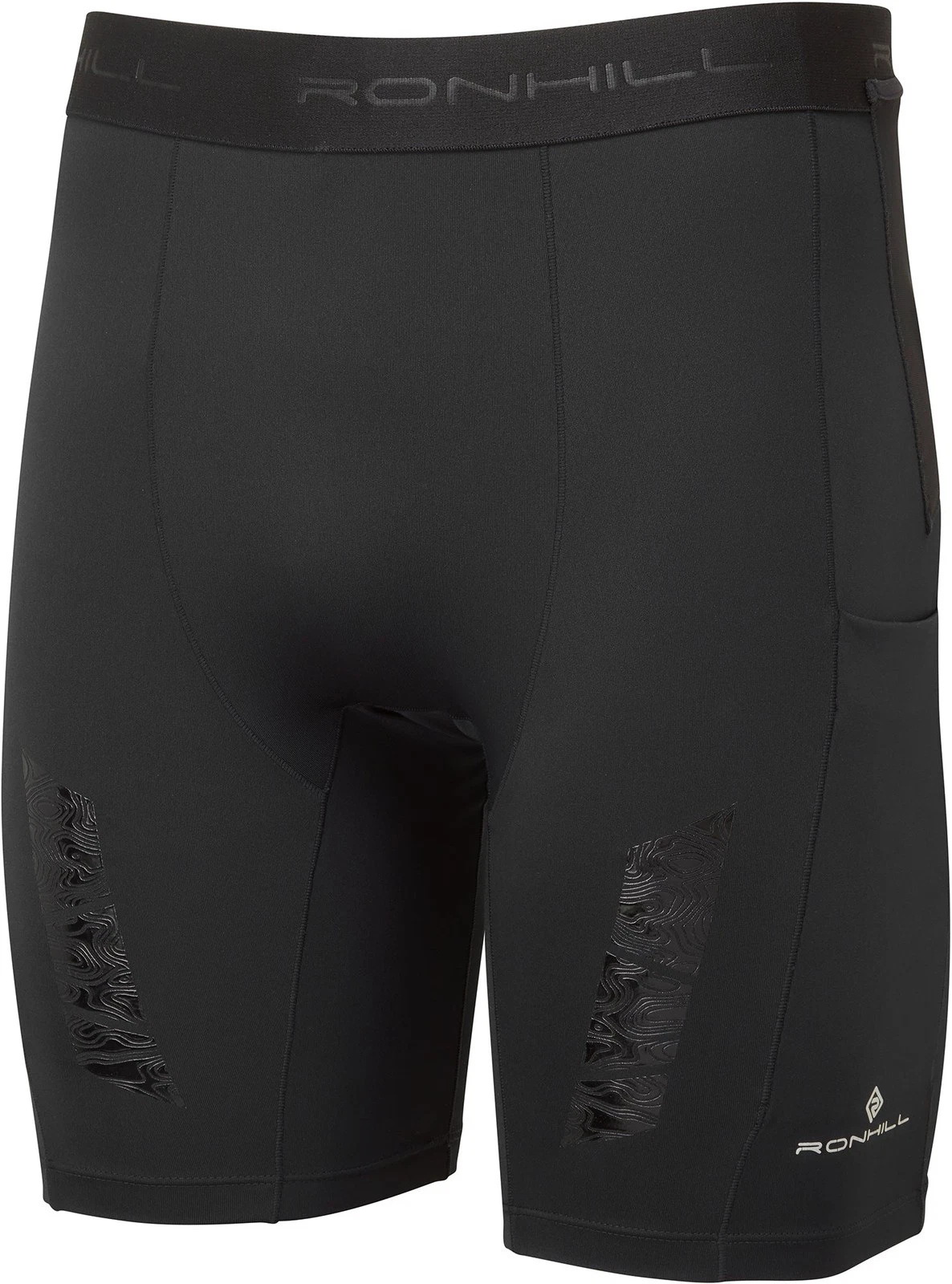 Ronhill Tech All Terrain Stretch Mens Short Tights Black 8 Inch Running Shorts